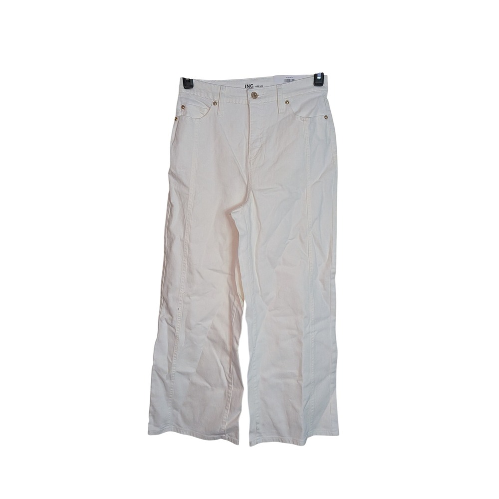 INC International Concepts White Wide Leg High Rise Jeans Resort II Size 6 NWT